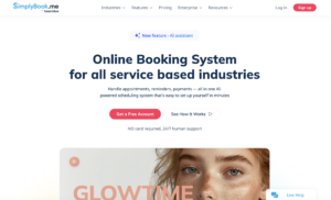 simplybook me homepage
